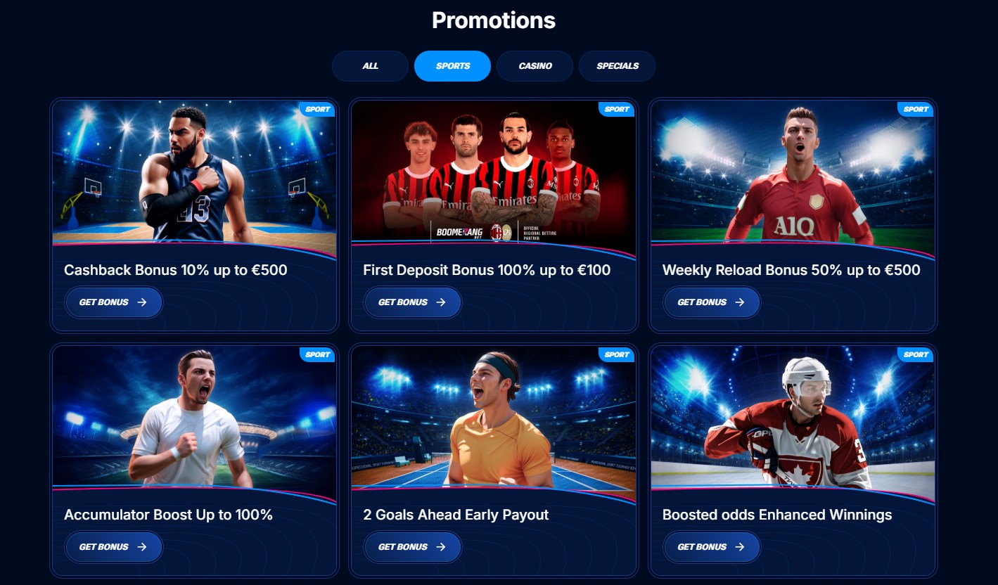 Boomerang Casino registration and login